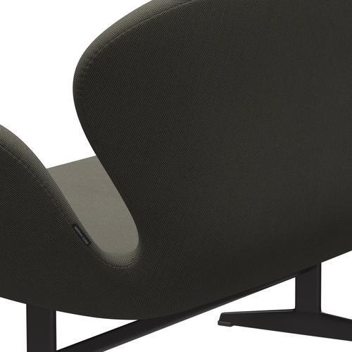 Fritz Hansen Swan Sofa 2-Sitzer, Warm Graphite/Steelcut Trio Grau/Grün