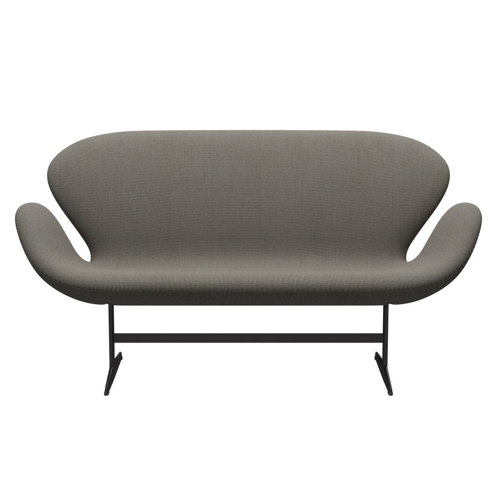 Fritz Hansen Swan Sofa 2-Sitzer, Warm Graphit/Stahlschnitt Trio Hellbraun