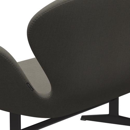 Fritz Hansen Swan Sofa 2-Sitzer, Warm Graphit/Stahlschnitt Trio Hellbraun