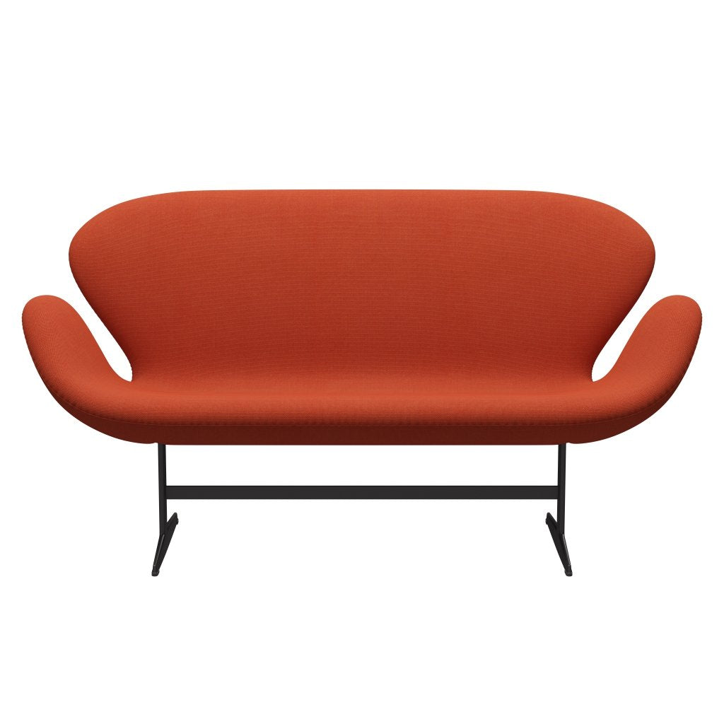 Fritz Hansen Swan Sofa 2-Sitzer, Warm Graphite/Steelcut Trio Orange