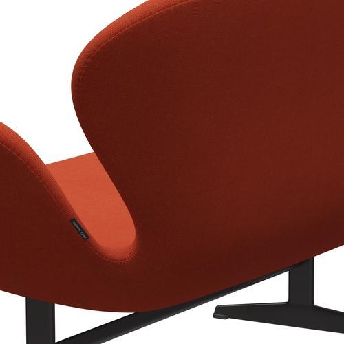 Fritz Hansen Swan Sofa 2-Sitzer, Warm Graphite/Steelcut Trio Orange