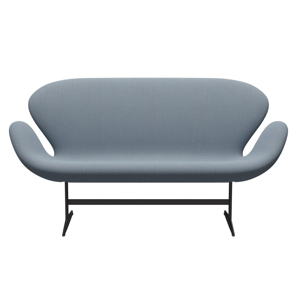 Fritz Hansen Swan Sofa 2-Sitzer, Warm Graphite/Steelcut Trio Pastellblau