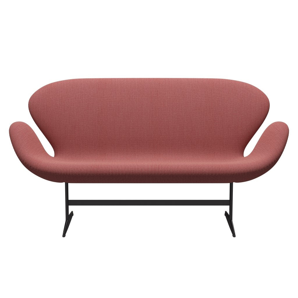 Fritz Hansen Swan Sofa 2-Sitzer, Warm Graphite/Steelcut Trio Pink/Rot/Schwarz