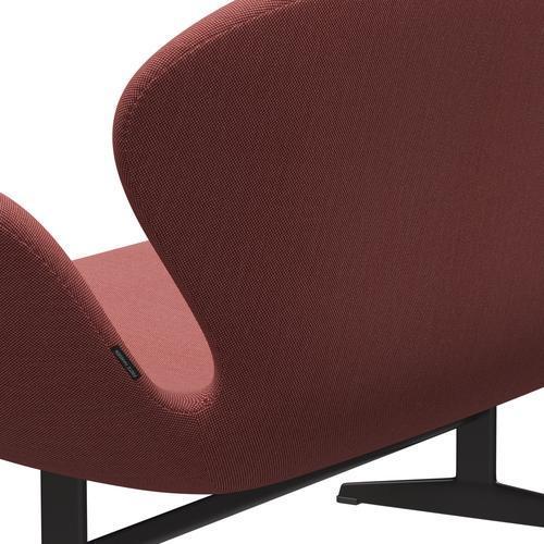 Fritz Hansen Swan Sofa 2-Sitzer, Warm Graphite/Steelcut Trio Pink/Rot/Schwarz