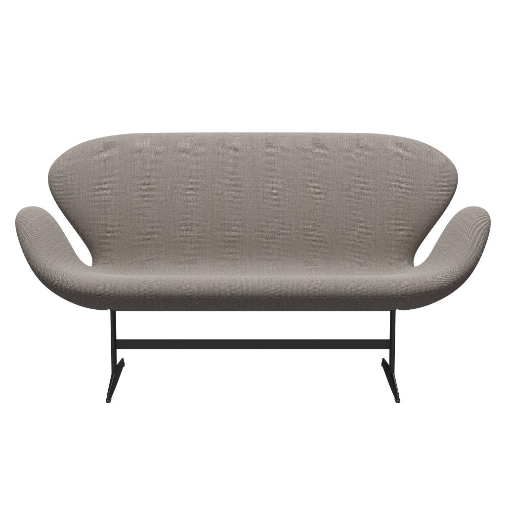 Fritz Hansen Swan Sofa 2-Sitzer, Warm Graphite/Steelcut Trio Pink/Weiß/Schwarz