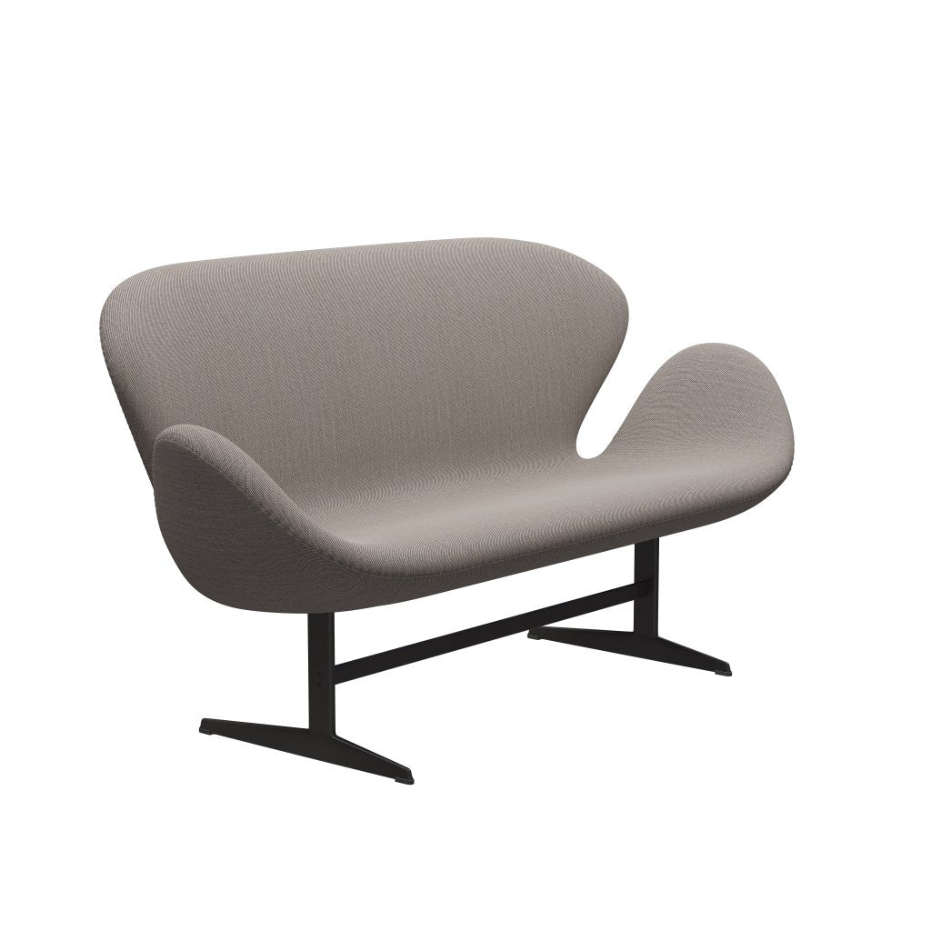 Fritz Hansen Swan Sofa 2-Sitzer, Warm Graphite/Steelcut Trio Pink/Weiß/Schwarz