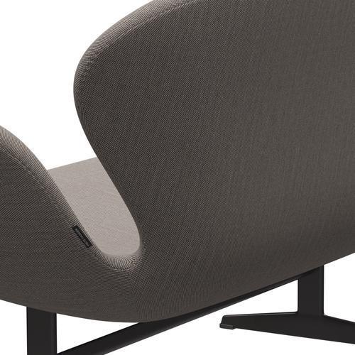 Fritz Hansen Swan Sofa 2-Sitzer, Warm Graphite/Steelcut Trio Pink/Weiß/Schwarz