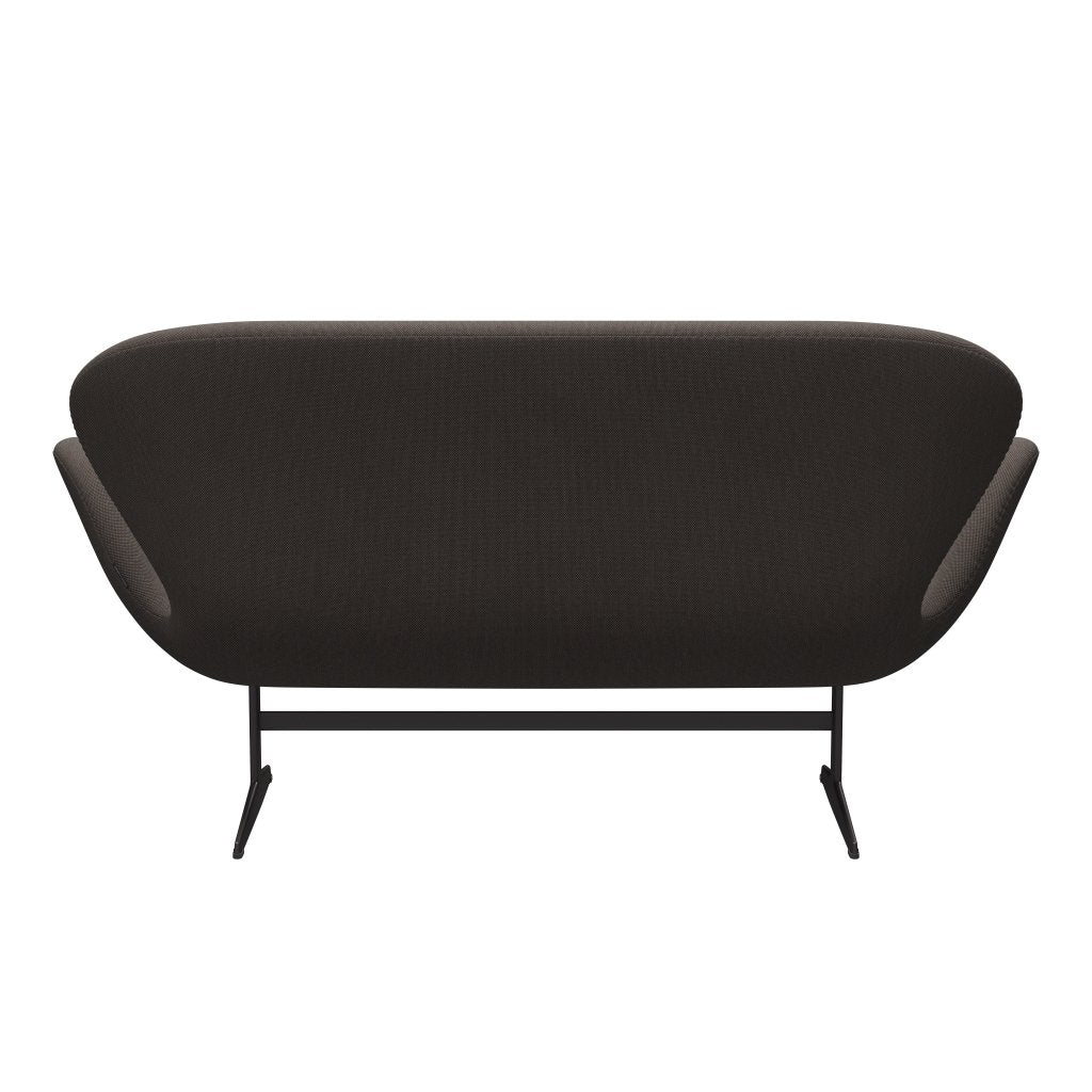 Fritz Hansen Swan Sofa 2-Sitzer, Warm Graphit/Stahlschnitt Trio Rot/Hellbraun