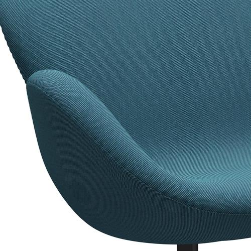 Fritz Hansen Swan Sofa 2-Sitzer, Warm Graphit/Stahlschnitt Trio Türkis