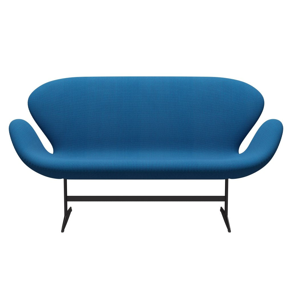 Fritz Hansen Swan Sofa 2-Sitzer, Warm Graphite/Steelcut Trio Türkis/Blau