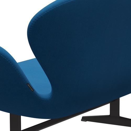 Fritz Hansen Swan Sofa 2-Sitzer, Warm Graphite/Steelcut Trio Türkis/Blau