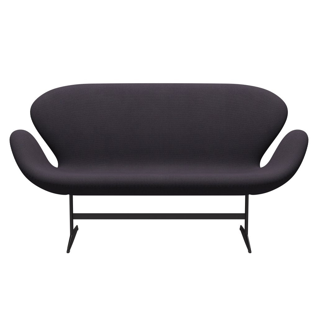 Fritz Hansen Swan Sofa 2-Sitzer, Warm Graphit/Stahlschnitt Trio Warm Dunkelblau