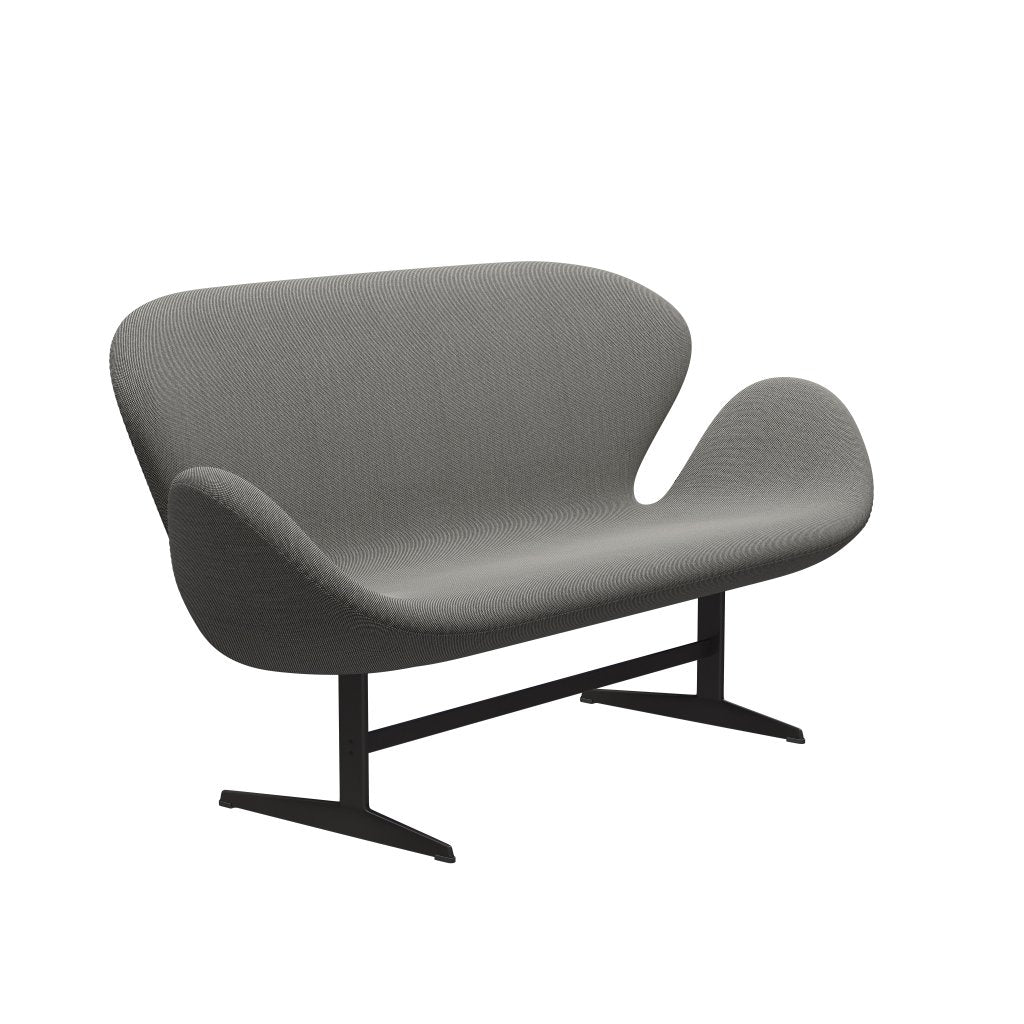 Fritz Hansen Swan Sofa 2-Sitzer, Warm Graphite/Steelcut Trio Weiß/Schwarz