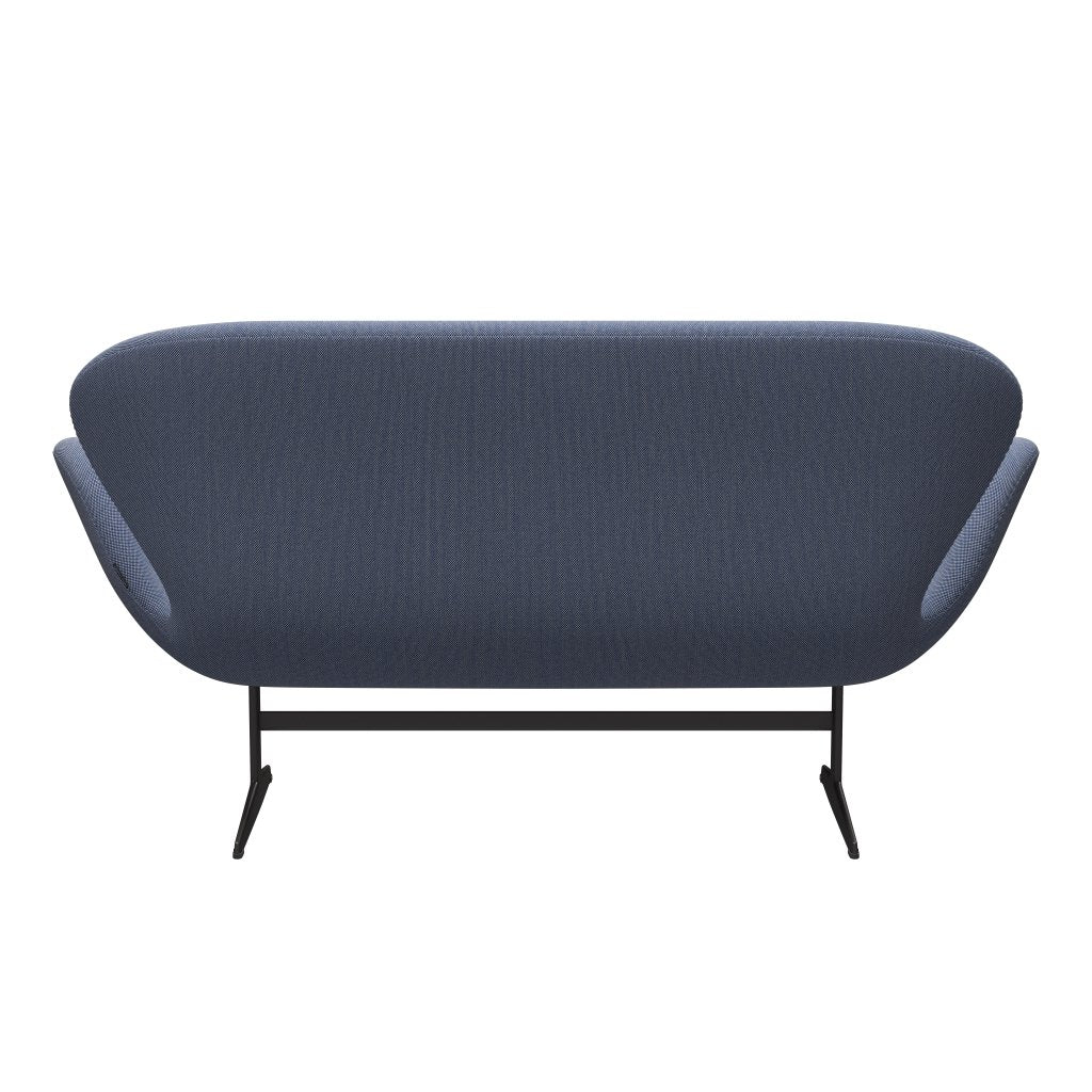 Fritz Hansen Swan Sofa 2-Sitzer, Warm Graphite/Steelcut Trio Weiß/Blau