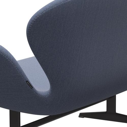 Fritz Hansen Swan Sofa 2-Sitzer, Warm Graphite/Steelcut Trio Weiß/Blau