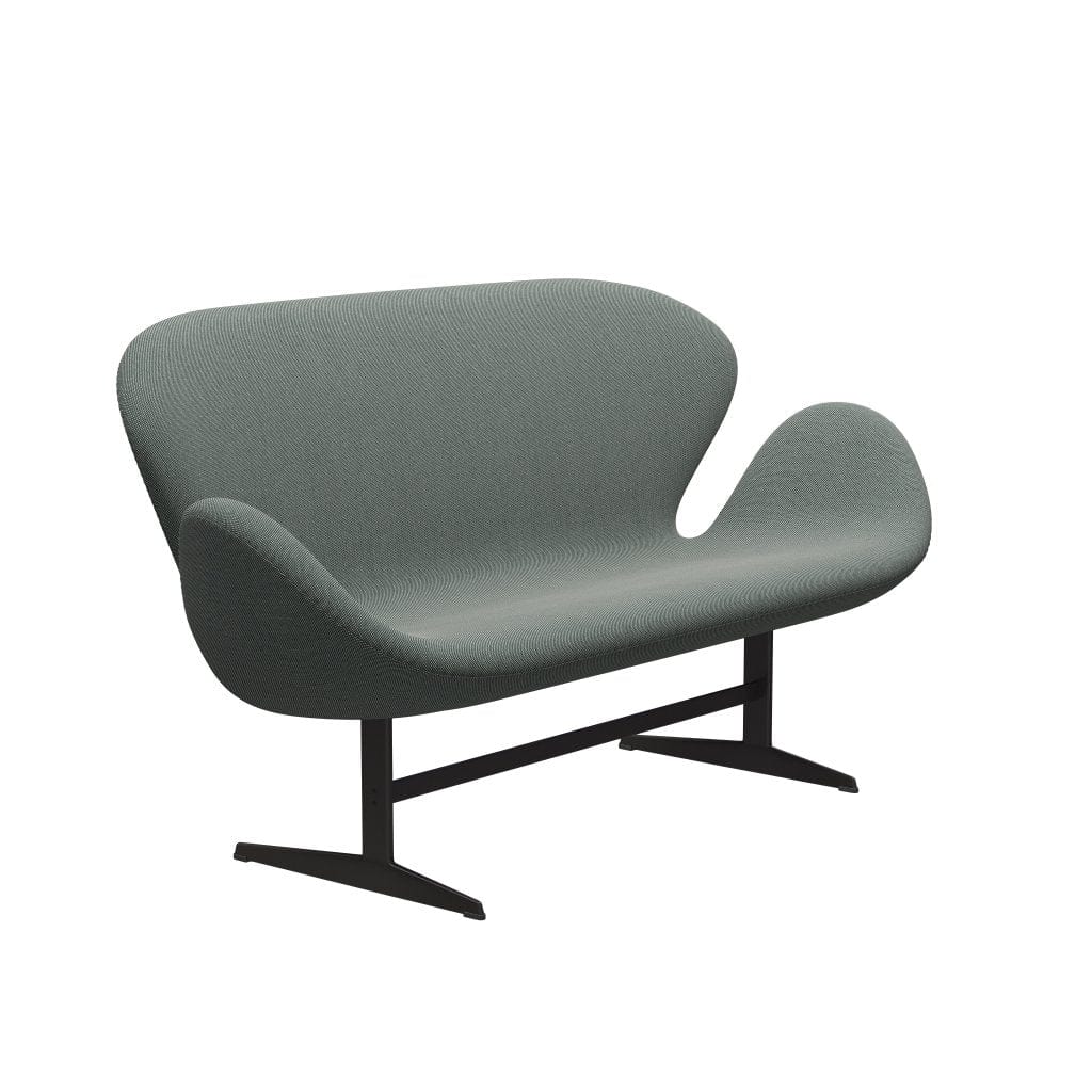 Fritz Hansen Swan Sofa 2-Sitzer, Warm Graphite/Steelcut Trio Weiß/Dunkelgrün