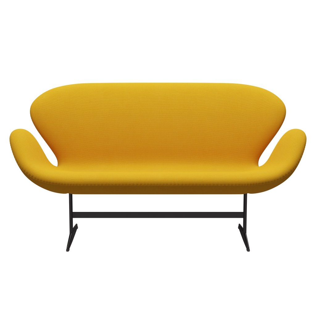 Fritz Hansen Swan Sofa 2-Sitzer, Warm Graphite/Steelcut Trio Yellow