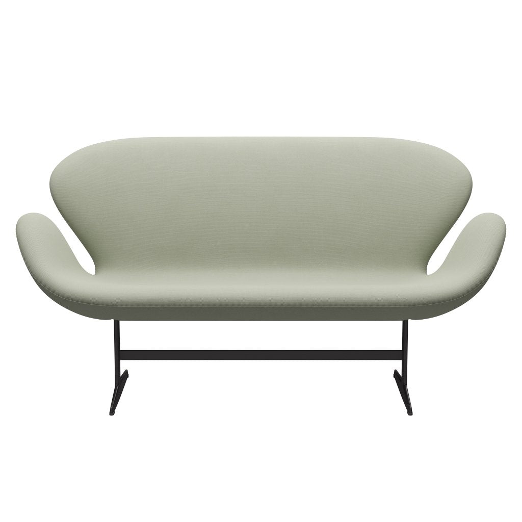 Fritz Hansen Swan Sofa 2-Sitzer, Warm Graphit/Stahlschnitt Türkis Hell