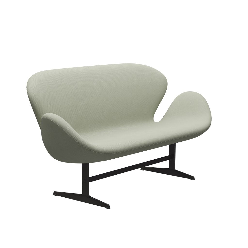 Fritz Hansen Swan Sofa 2-Sitzer, Warm Graphit/Stahlschnitt Türkis Hell