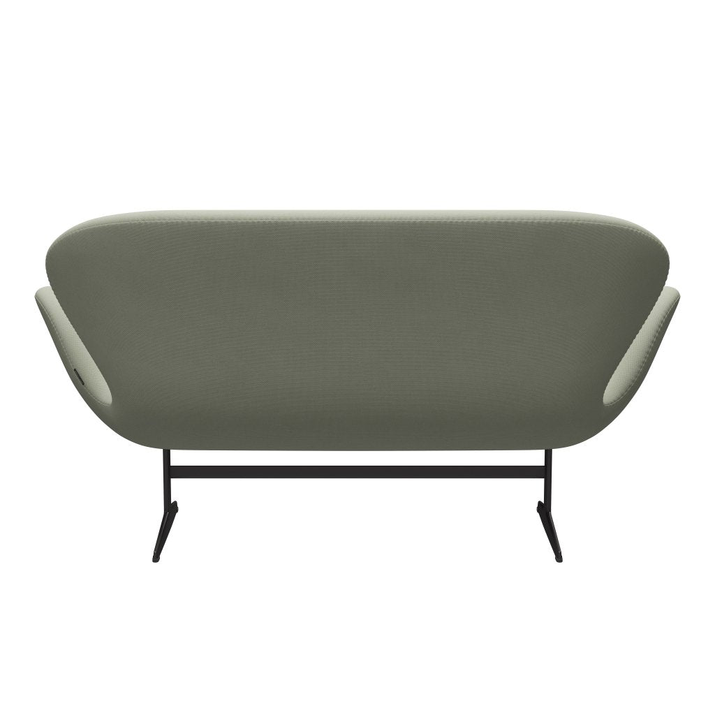 Fritz Hansen Swan Sofa 2-Sitzer, Warm Graphit/Stahlschnitt Türkis Hell