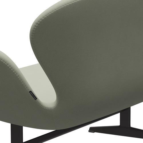 Fritz Hansen Swan Sofa 2-Sitzer, Warm Graphit/Stahlschnitt Türkis Hell