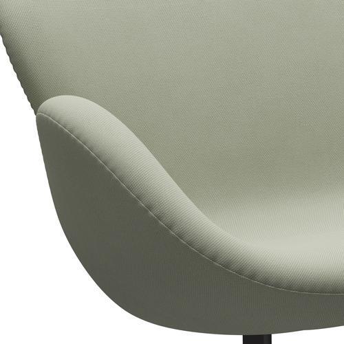 Fritz Hansen Swan Sofa 2-Sitzer, Warm Graphit/Stahlschnitt Türkis Hell