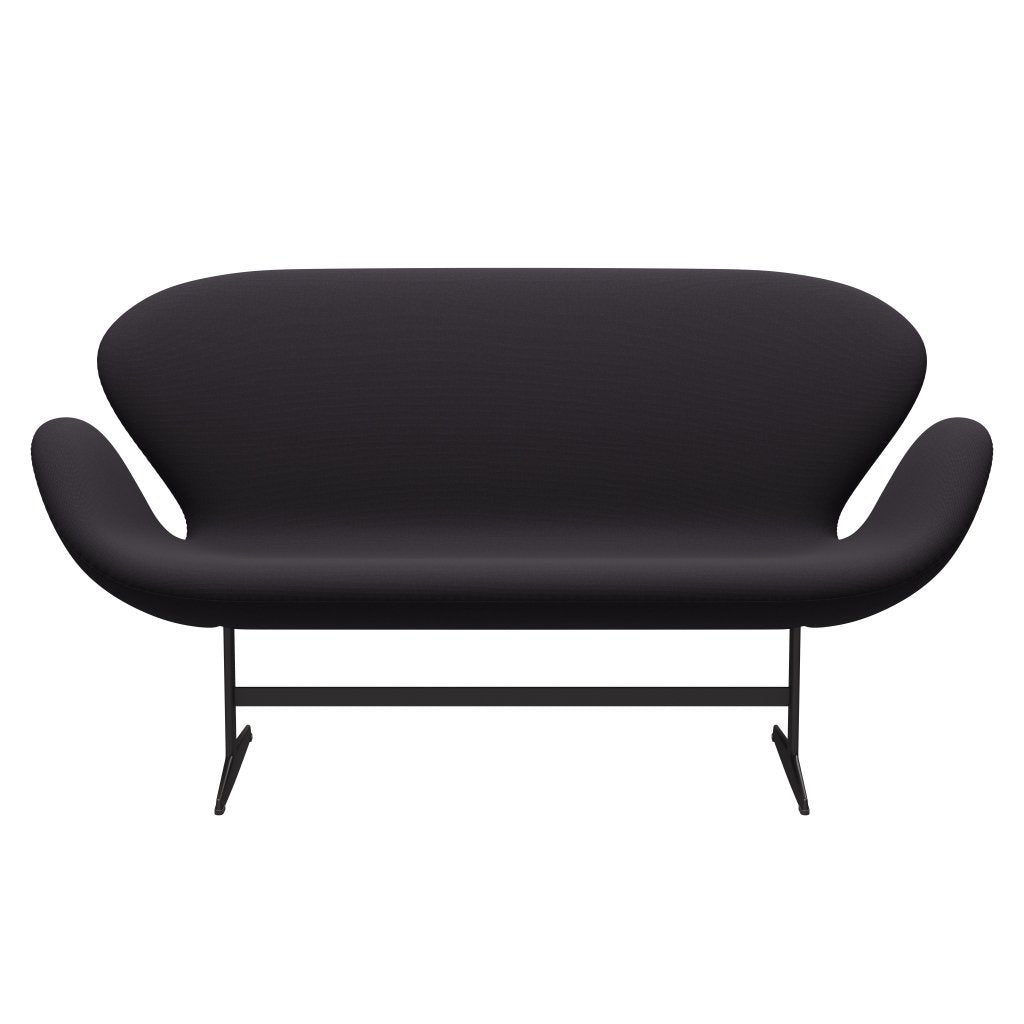 Fritz Hansen Swan Sofa 2-Sitzer, Warm Graphit/Stahlschnitt Violett Dunkel