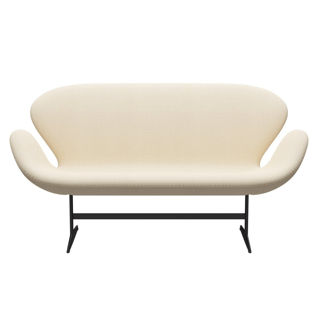 Fritz Hansen Swan Sofa 2-Sitzer, Warm Graphit/Stahlschnitt Weiß