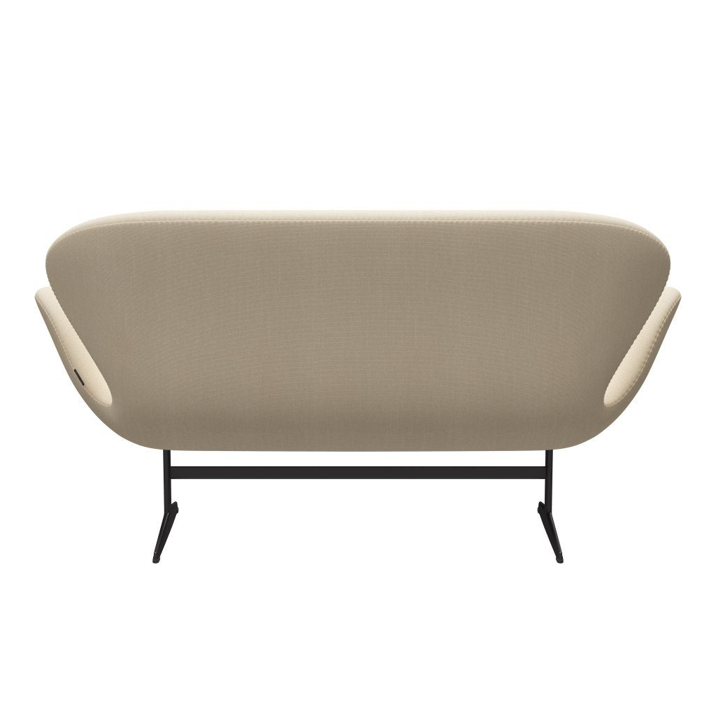 Fritz Hansen Swan Sofa 2-Sitzer, Warm Graphit/Stahlschnitt Weiß