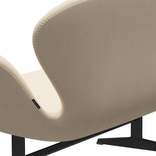 Fritz Hansen Swan Sofa 2-Sitzer, Warm Graphit/Stahlschnitt Weiß