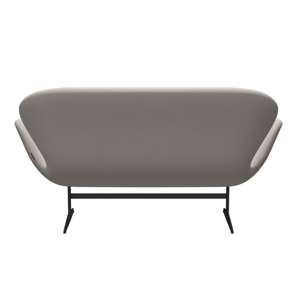 Fritz Hansen Swan Sofa 2-Sitzer, Warm Graphit/Stahlschnitt Wolle Weiß