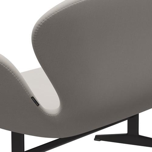 Fritz Hansen Swan Sofa 2-Sitzer, Warm Graphit/Stahlschnitt Wolle Weiß