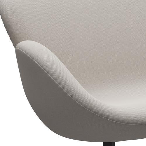 Fritz Hansen Swan Sofa 2-Sitzer, Warm Graphit/Stahlschnitt Wolle Weiß