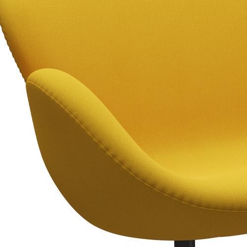 Fritz Hansen Swan Sofa 2-Sitzer, Warm Graphit/Stahlschnitt Gelb