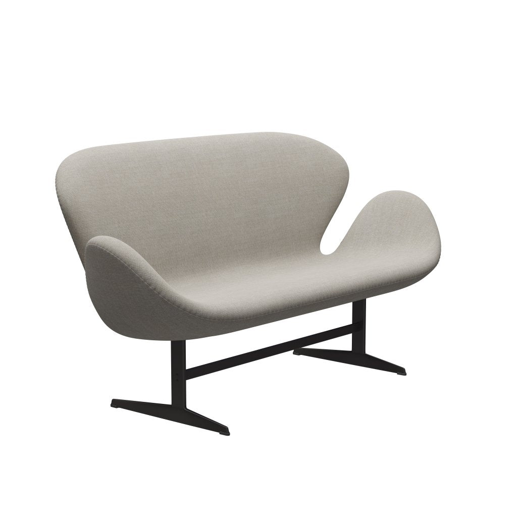 Fritz Hansen Swan Sofa 2-Sitzer, Warmes Graphit/Sunniva Beige