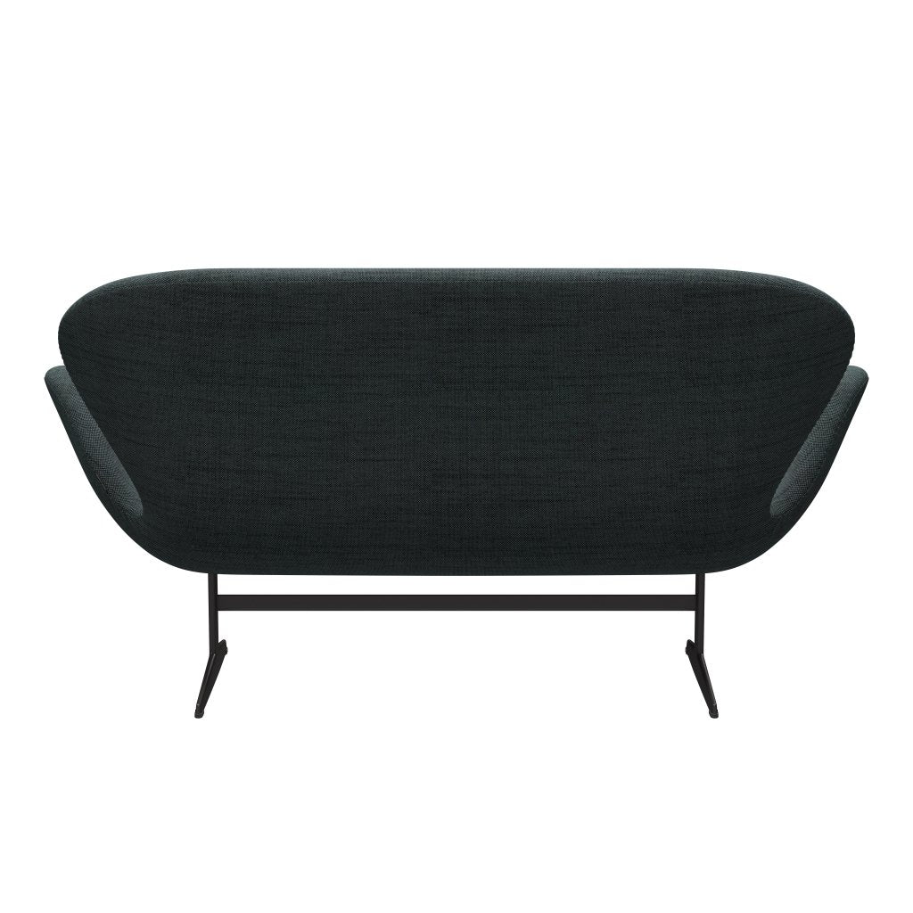 Fritz Hansen Swan Sofa 2-Sitzer, Warm Graphite/Sunniva Schwarz/Hellblau