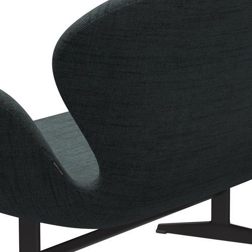 Fritz Hansen Swan Sofa 2-Sitzer, Warm Graphite/Sunniva Schwarz/Hellblau