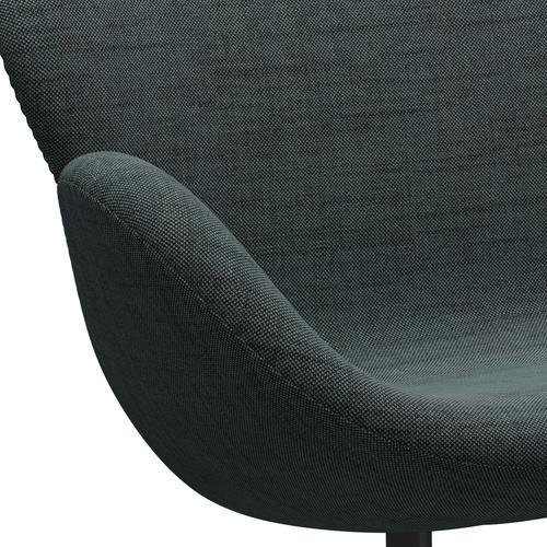 Fritz Hansen Swan Sofa 2-Sitzer, Warm Graphite/Sunniva Schwarz/Hellblau