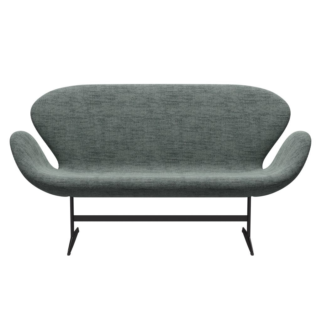 Fritz Hansen Swan Sofa 2-Sitzer, Warm Graphite/Sunniva Schwarz/Weiß