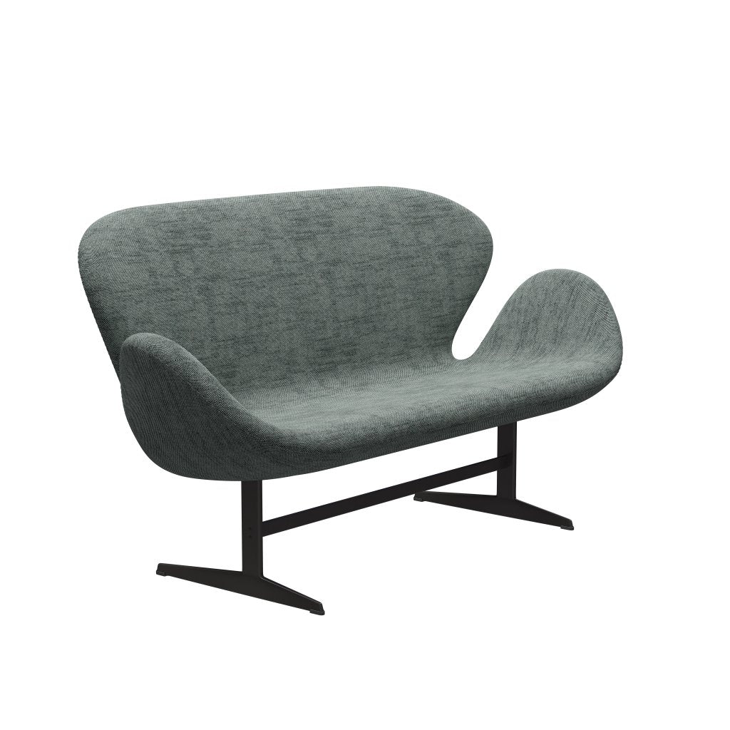 Fritz Hansen Swan Sofa 2-Sitzer, Warm Graphite/Sunniva Schwarz/Weiß