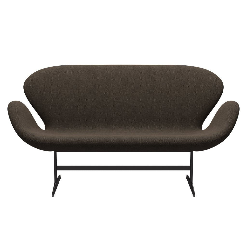 Fritz Hansen Swan Sofa 2-Sitzer, Warm Graphite/Sunniva Chocolate/Schwarz