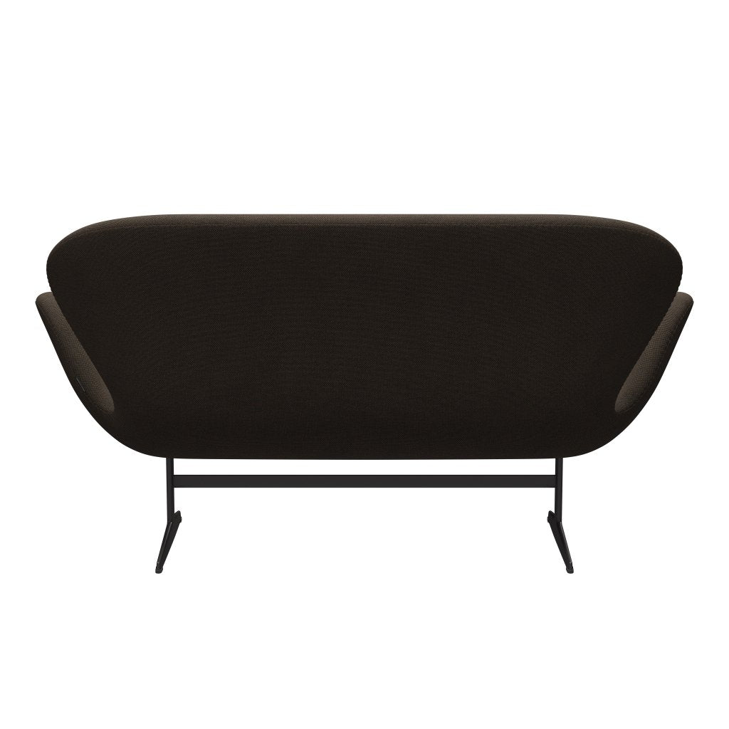 Fritz Hansen Swan Sofa 2-Sitzer, Warm Graphite/Sunniva Chocolate/Schwarz