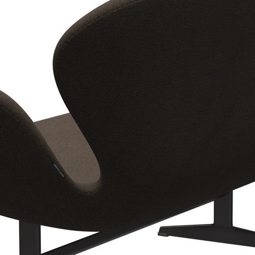 Fritz Hansen Swan Sofa 2-Sitzer, Warm Graphite/Sunniva Chocolate/Schwarz