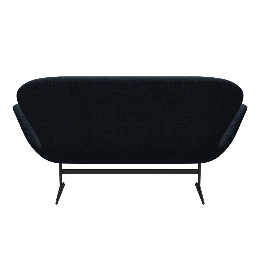 Fritz Hansen Swan Sofa 2-Sitzer, Warmes Graphit/Sunniva Dunkelblau