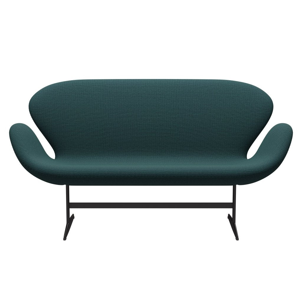 Fritz Hansen Swan Sofa 2-Sitzer, Warm Graphit/Sunniva Grün/Grau