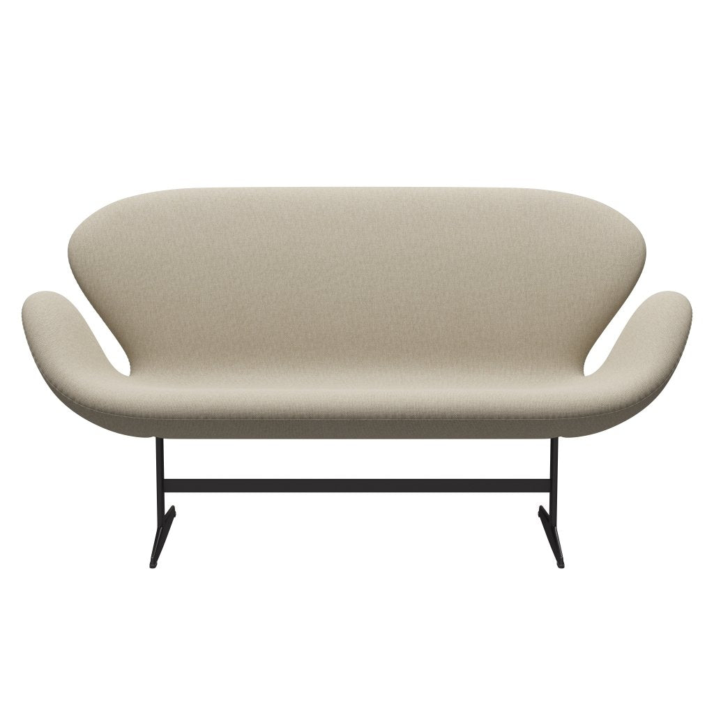 Fritz Hansen Swan Sofa 2-Sitzer, Warmes Graphit/Sunniva Hellbeige