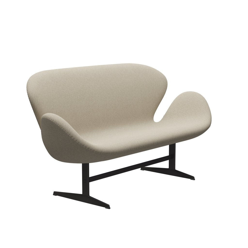 Fritz Hansen Swan Sofa 2-Sitzer, Warmes Graphit/Sunniva Hellbeige