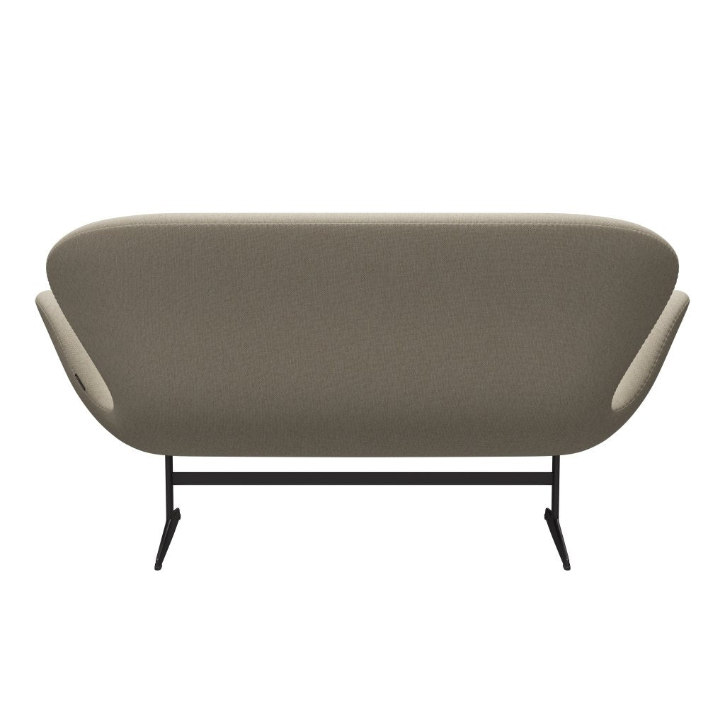 Fritz Hansen Swan Sofa 2-Sitzer, Warmes Graphit/Sunniva Hellbeige