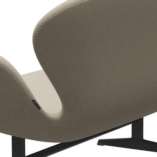 Fritz Hansen Swan Sofa 2-Sitzer, Warmes Graphit/Sunniva Hellbeige