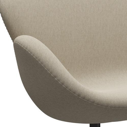 Fritz Hansen Swan Sofa 2-Sitzer, Warmes Graphit/Sunniva Hellbeige